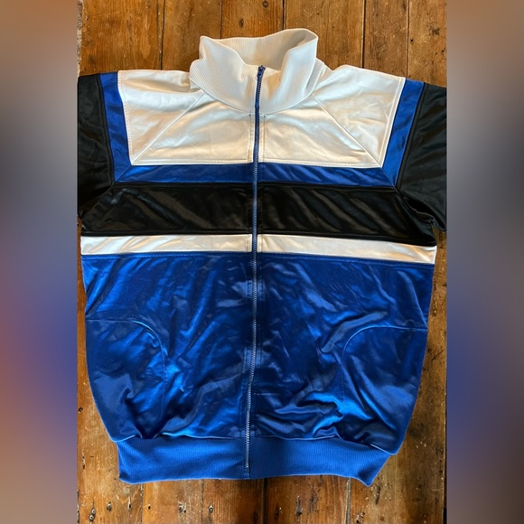 Vintage, Cheetah Sport by Mervyns, Blue, White and Black, Full Zip Track Jacket - Picture 1 of 4